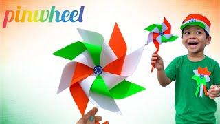 Tricolour Pinwheel DIY | Independence Day Special easy pinwheel making | Independence Day easy craft