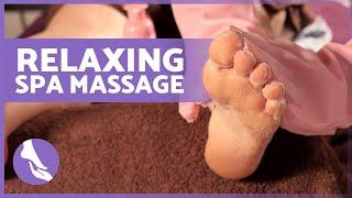 SPA Foot MASSAGE Treatment (ASMR Relaxing Sounds, No Talking) Basic Foot Spa Tutorial