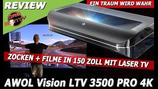 Zocken+Filme gucken in 150 Zoll? Mit dem AWOL Vision LTV 3500 Pro kein Problem | 4K Laser TV im Test