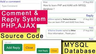 Comment system in PHP, AJAX, with MYSQL database | Source Code