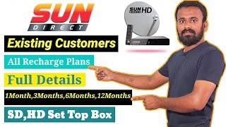 Sun Direct DTH All Recharge Plans Full Details in Telugu || Sun Direct Recharge Plans List in Telugu