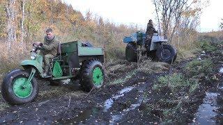 На самодельных вездеходах по Васюганскому болоту! Самодельные трициклы!