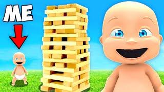 Babies Builds GIANT JENGA!