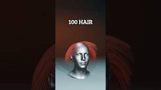 100 to 1 mln hair particles #3danimation #blender3dmodeling #hair #hairsimulation