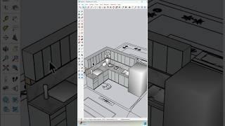 Kitchen modeling in Sketchup #youtubeshorts #new #sketchup #viralvideo