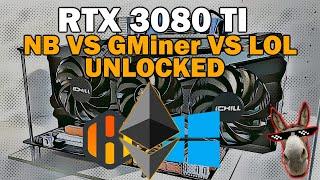 RTX 3080 TI ETH LHR Unlock NBMiner 39.3 vs GMiner 2.68 vs LOLMiner 1.32