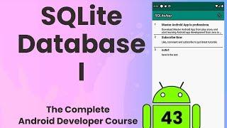 Android SQLite Database part 1 | Android Tutorial #43