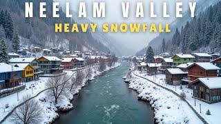 HEAVY SNOWFALL IN NEELAM VALLEY || DANGEROUS ROAD IN SNOW FROM SHARDA TO KERAN || LIVE SNOW UPDATES