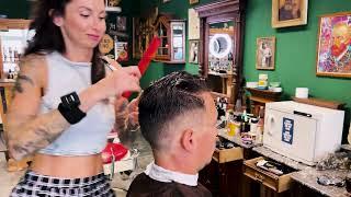 ASMR: Female Barber Gives Perfect Haircut | Ultra Relaxing Scissor Sounds & Whispering