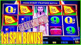 OMG Rare 4 Scatter Bonus Retriggers on Golden Century Dragon Link Slot