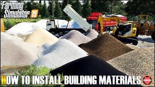 HOW TO INSTALL SAND, DIRT, GRAVEL, ASPHALT IN FARMING SIMULATOR 19 (Building Materials MOD DOWNLOAD)