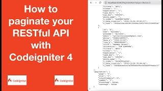 How to paginate your RESTful API with Codeigniter 4 (Pagination API RESTful avec Codeigniter 4)