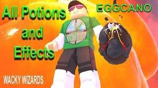 All Potions And Effects Eggcano Wacky Wizards Roblox Wacky Wizards Roblox Eggcano Potions Video