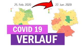 COVID 19 kumulierte Fälle in Deutschland im Zeitverlauf auf einer Landkarte