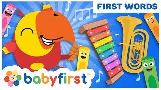 Toddler Learning Video w Color Crew & Larry | Learn Musical Instruments | Trumpet & Tuba | BabyFirst