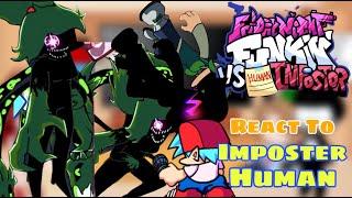 Imposter but Human V2 Cancelled build || Fnf React To Among Us/Black Imposter V4