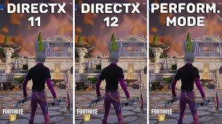 Fortnite Chapter 5 Season 2 - DirectX 11 vs DirectX 12 vs Performance Mode - FPS Boost