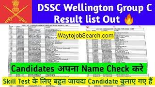 DSSC Wellington group c Result list out|DSSC Wellington Group C Skill Test out