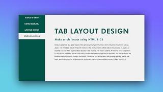 How To Make Tabs In HTML And CSS Website | Tab Layout Design on Website