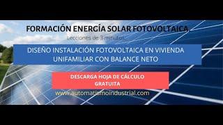 Diseño instalación fotovoltaica en vivienda unifamiliar con balance neto