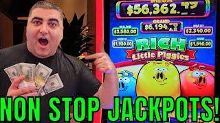 The MOST JACKPOTS You Have Ever Seen On Rich Little Piggies Slot