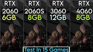 RTX 2060 vs RTX 2060 Super vs RTX 3060 vs RTX 4060 - Test In 15 Games - Which Is Powerful ?