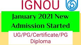 IGNOU|New Admission Started|January 2021