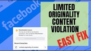 How to solve Limited Originality of Content Policy Violations in Facebook | Step by Step Tutorial
