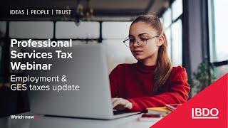 PS Tax webinar - Employment & GES taxes update | Oct 2023