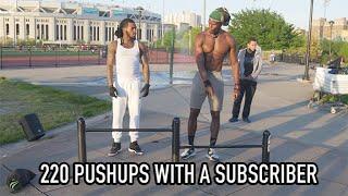 Training in the BRONX with a SUBSCRIBER  | 220 Pushups