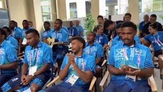 Fijian boys singing and enjoying themselves.