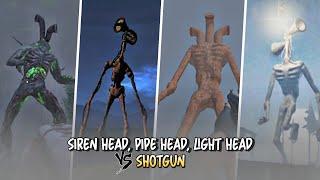 Siren Head, Pipe Head, Light Head vs Shotgun | Compilation