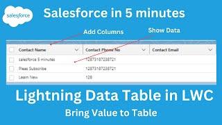 Data Table in LWC | Lightning Data table with Data in LWC | Lwc tutorial 24