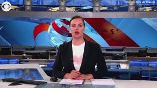 Protest interrupts live Russian state TV broadcast