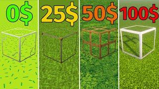 minecraft glass 0$ vs 25$ vs 50$ vs 100$