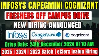 Infosys, Capgemini, Cognizant New Hiring Announced | eClerx, Ivalua Hiring | 2025, 2024, 2023 Batch