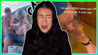 Tattoo Enthusiast Reacts To: People Tattooing Themselves On TikTok