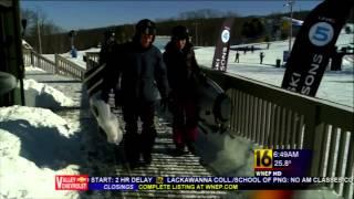 Montage Mountain - WNEP- Ryan Leckey and Mindi Ramsey try out airboarding!