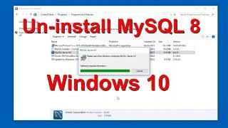 Uninstall OR Remove MySQL 8 from Windows 10