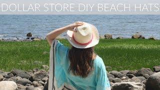 DIY BEACH HATS DOLLAR STORE CHALLENGE || Katie Bookser