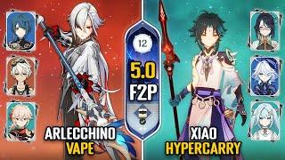 F2P C0 Arlecchino Vape & C0 Xiao Hypercarry Team | Spiral Abyss 5.0 Floor 12 | Genshin Impact