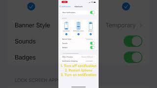 Iphone notifications not working on some apps #iphone #notification #iphonehack #restart #apple