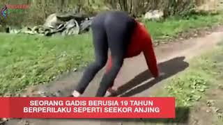 GADIS ini di rawat oleh sekawan anjing sejak bayi