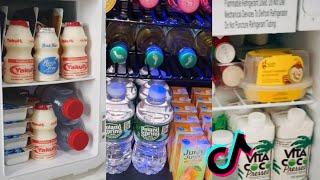 cleaning and restocking mini fridge & drink tiktok compilation