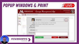 Power Apps: Creating Pop Up & Print Screen