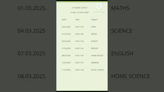 Date sheet/time table of class 10 up board 2024-25 #ytshorts#shorts#education #trending