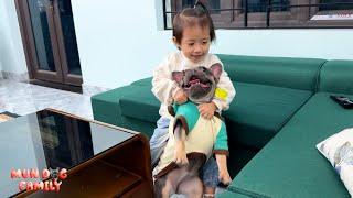 Can Diem carry Mun onto the sofa with her weight?