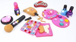 Play Doh Makeup Set How to Make Eyeshadow Lipstick Nail Polish with Play Doh Fun for Kids