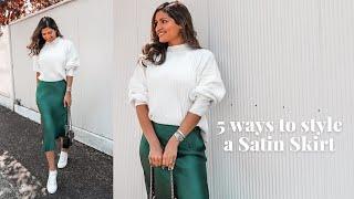 4 ways to style a Satin Skirt | Simplymadhoo | Pencil Skirt | Fall Outfit | Summer outfit | Casual