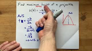 Maximum Height of Projectile h(t)=-4.9t^2+6t+0.6